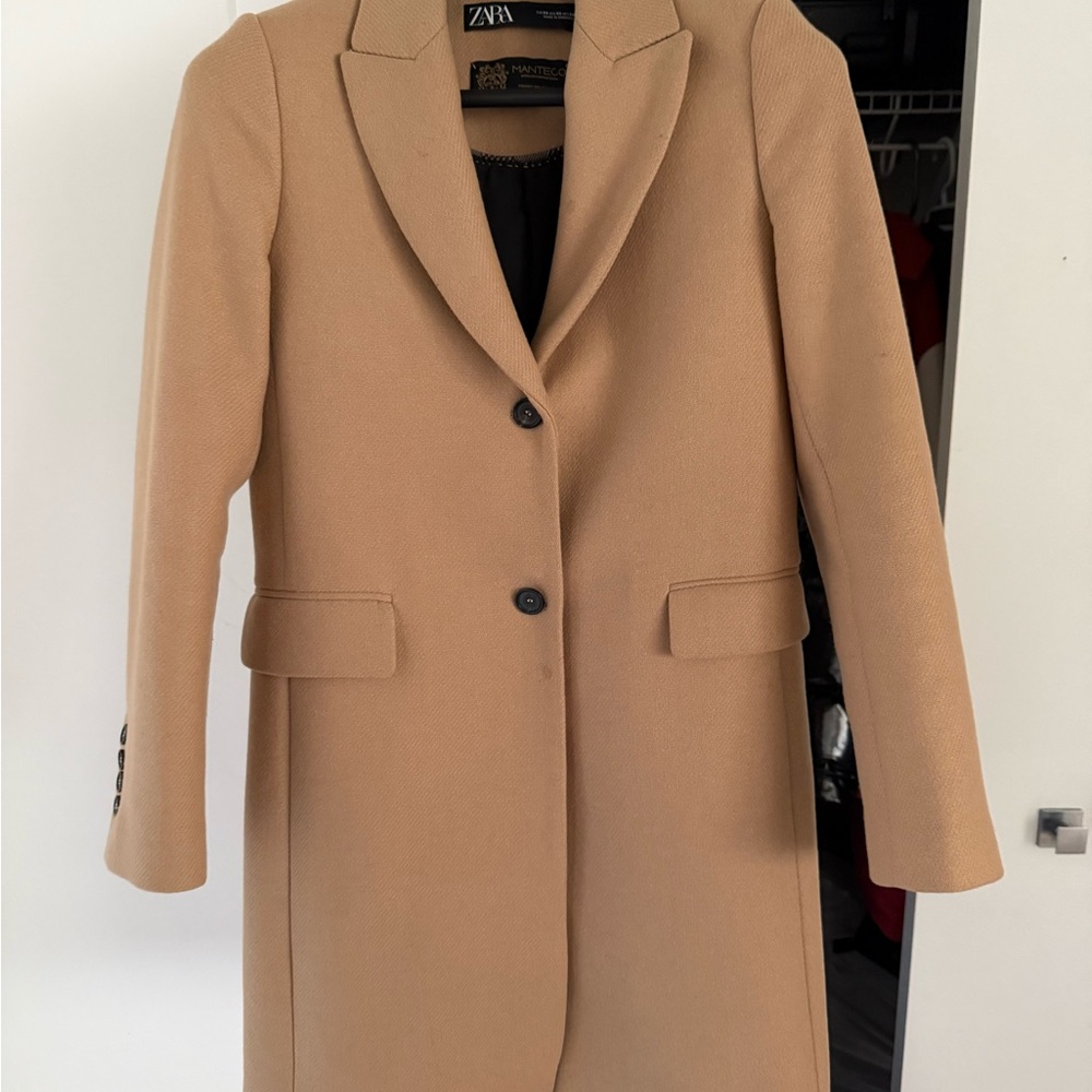 Zara x Manteco Women's Camel Blazer Coat